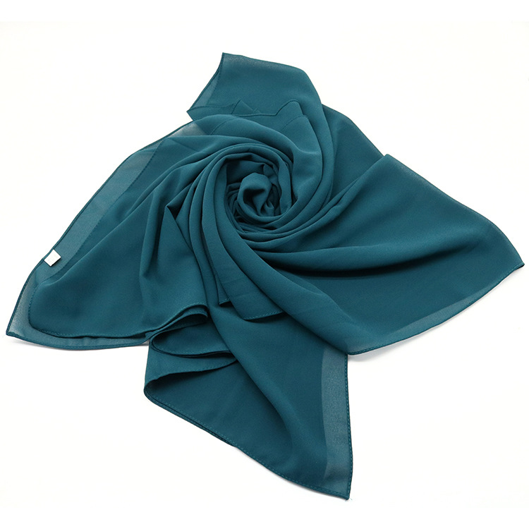 Direct Sale High Quality Monochrome Pearl Chiffon Scarf Bandana Bubble Towel Female Ethnic Veil Lady Muslim Scarf