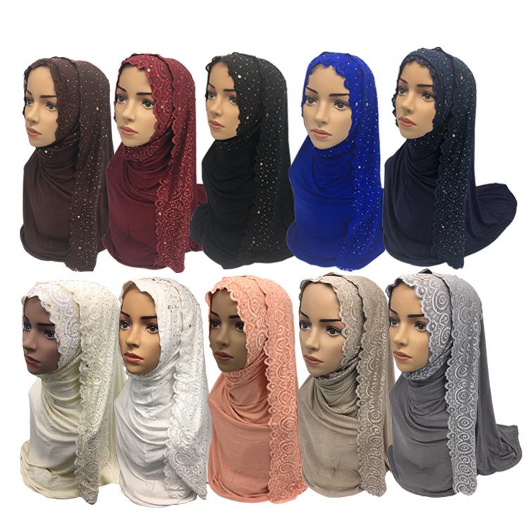The new lace floral perm turban Muslim mulder pure cotton Arab lady scarf turban