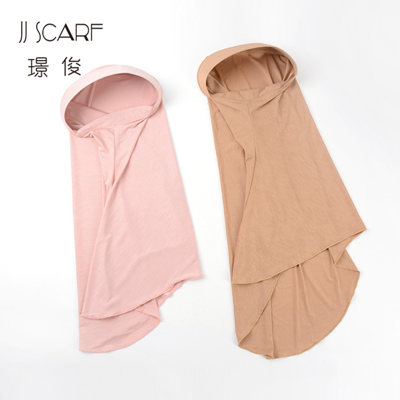 in Stock Four Seasons Solid Color Knitted Women&#039;s Headscarf Women&#039;s Shawl Beach Sun Protection Headscarf Muslim Scarf