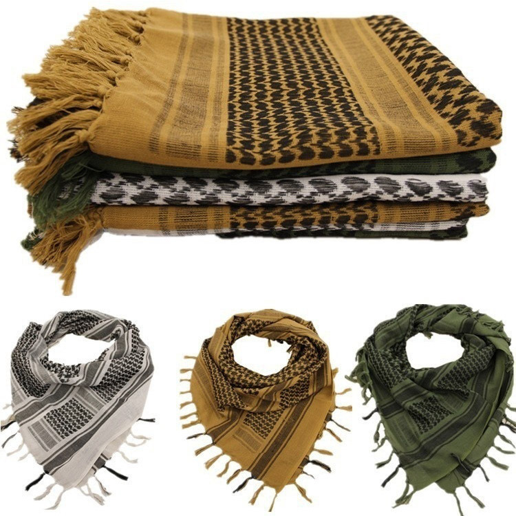 Arabic Square Scarf Muslim Bib Shawl Outdoor Military Fans Tactical Scarf Windproof and Sandproof Bandana Muslim Scarf