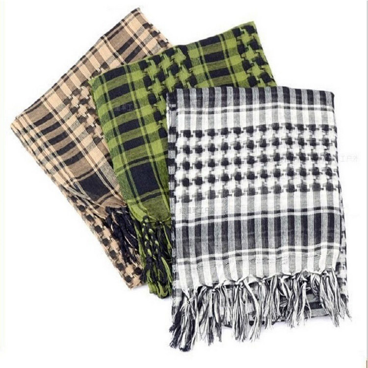 Arabic Square Scarf Muslim Bib Shawl Outdoor Military Fans Tactical Scarf Windproof and Sandproof Bandana Muslim Scarf
