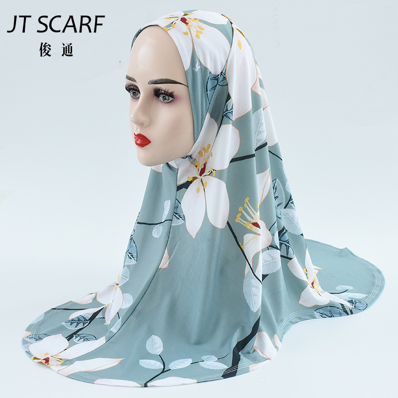 Amazon Foreign Trade Malaysia Veil Arab Women&#039;s Crystal Hemp Toe Cap Headscarf Printed Headscarf Cover Muslim Scarf
