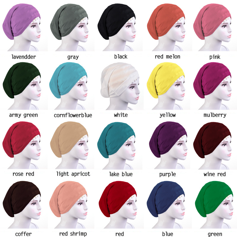 104 Muslim Smoke Pipe Cap Scarf Veil Scarf Mercerized Cotton Solid Color Shopee Muslim Scarf