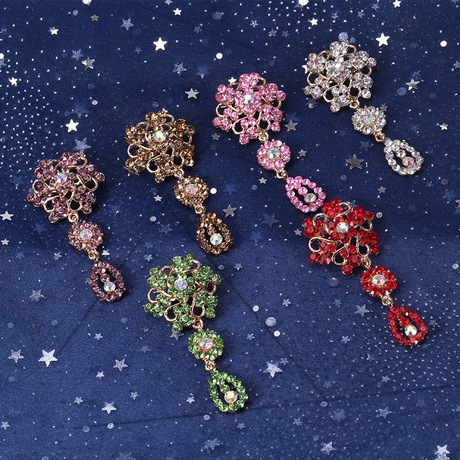 New Muslim creative fashion onal flower set with diamond temperament brooch brooch silk scarf buckle versatile dress pins