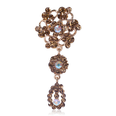 New Muslim creative fashion onal flower set with diamond temperament brooch brooch silk scarf buckle versatile dress pins