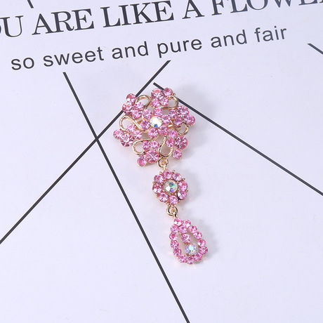 New Muslim creative fashion onal flower set with diamond temperament brooch brooch silk scarf buckle versatile dress pins