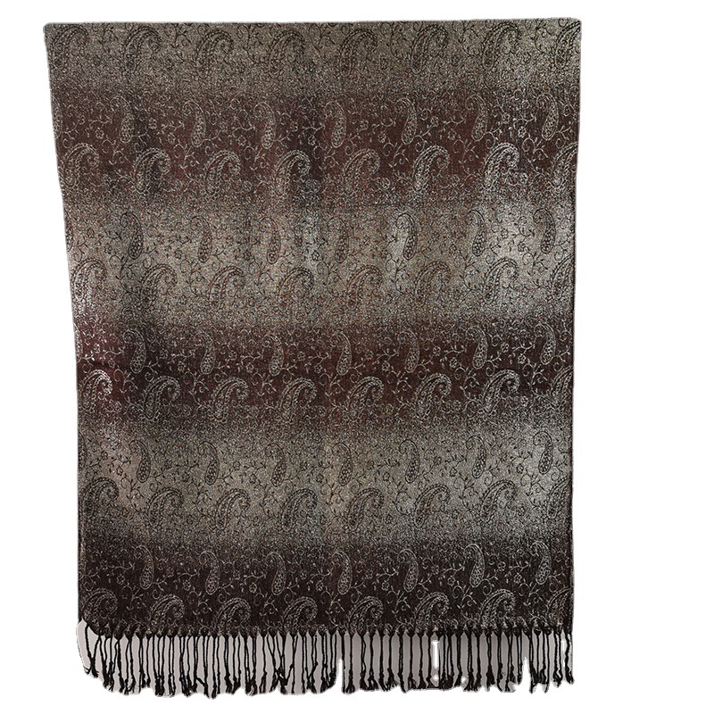 Spring Summer Creative Style Jacquard Bright Silk Headscarf Arabic Women&#039;s Shawl Tassel Muslim Head Cover Muslim Scarf
