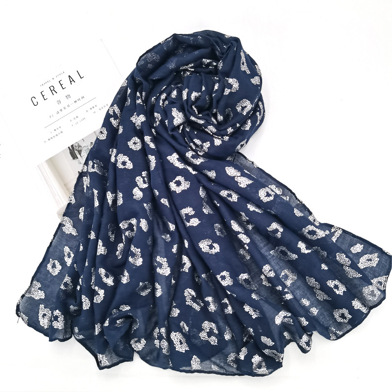  Cross-Border New Arrival Scarf Tr Leopard Print Gilding Pattern Scarf Women Print Long Scarf Muslim Shawl TR Scarf