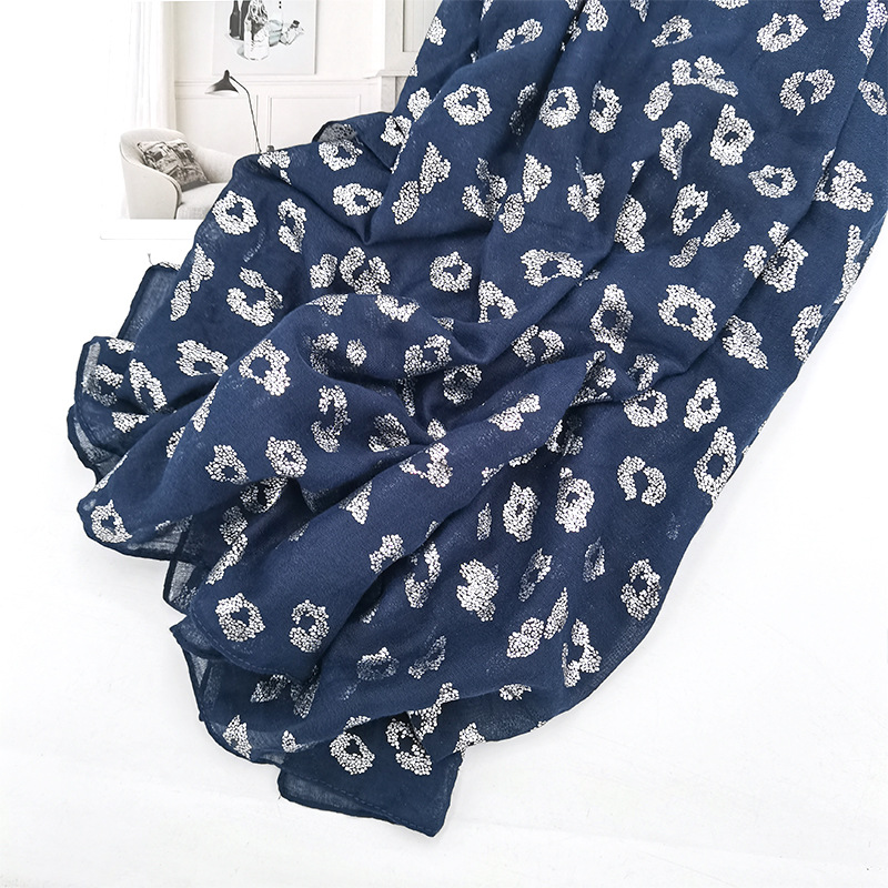  Cross-Border New Arrival Scarf Tr Leopard Print Gilding Pattern Scarf Women Print Long Scarf Muslim Shawl TR Scarf