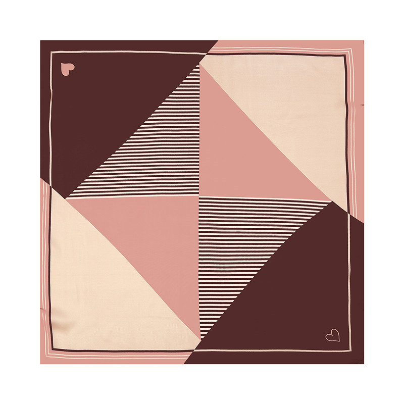 Korean Style Color Matching Geometric Small Square Towel Silk Scarf 70cm Changeable Decoration Small Scarf Printing Imitated Silk Scarves Wholesale