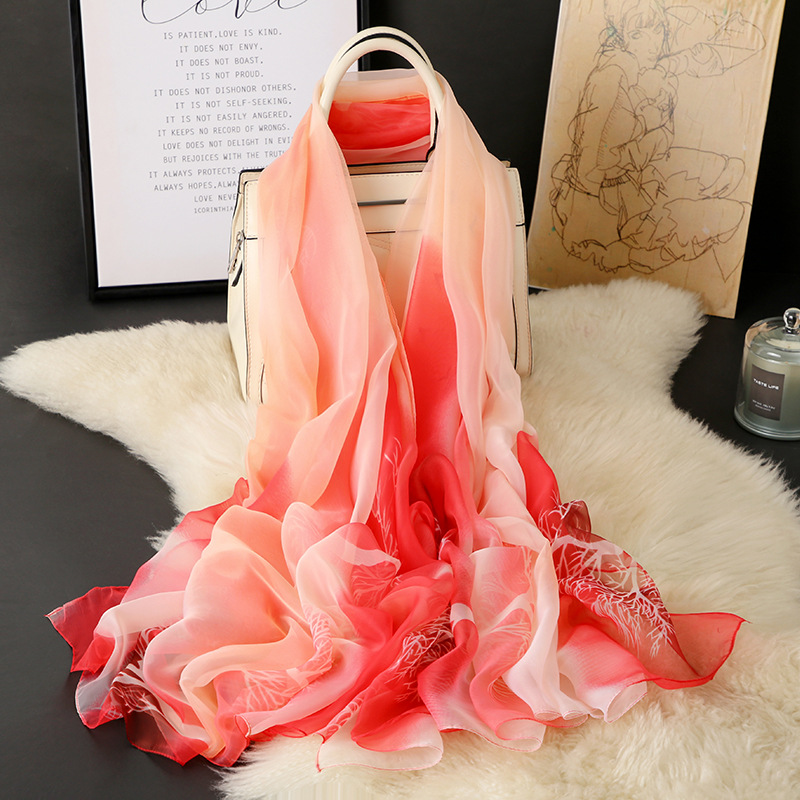 2021 Spring and Summer Seaside Imitation Beach Yourou Yarn Scarf Women&#039;s New Travel Vacation Sun Protection Scarves Women&#039;s Printing