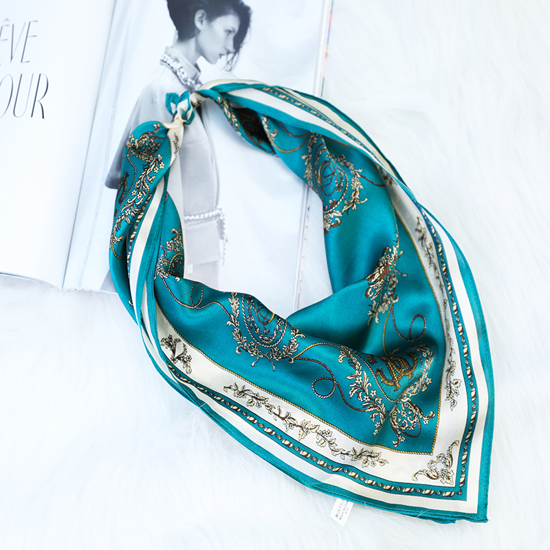 The Spring and summer new silk mulberry silk 53 cm crimped printing scarf gifts temperament silk scarves, small square scarf \&#034;women wholesale