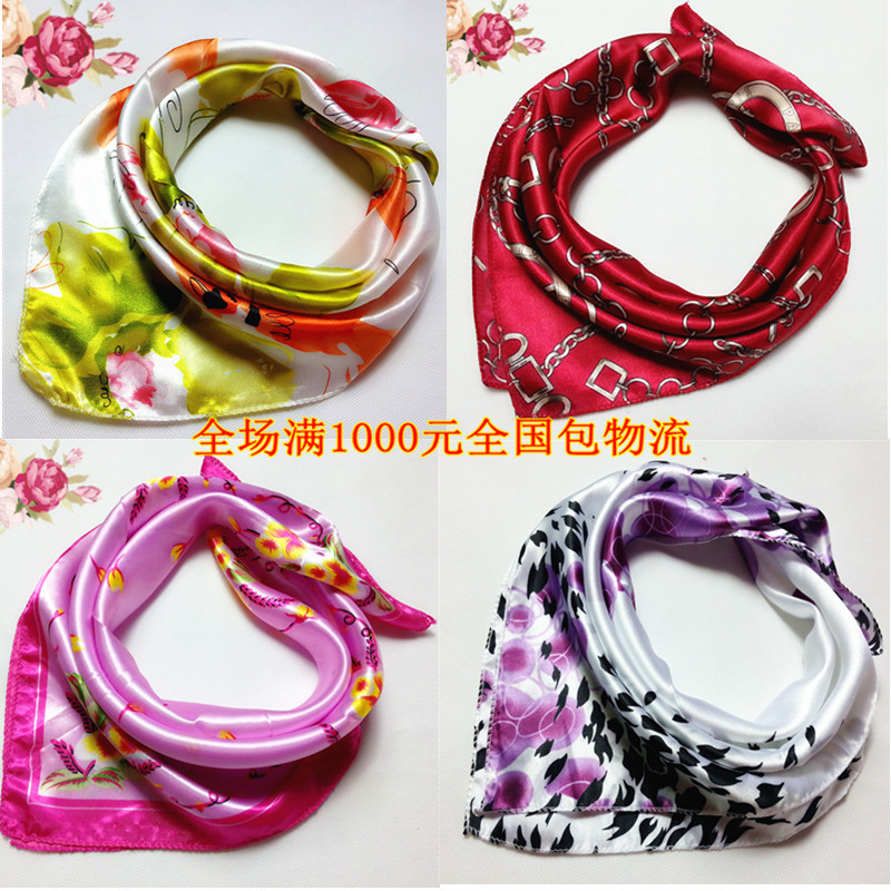 Professional Small Square Towel Small Silk Scarf Foreign Trade Korean Style Scarf Yiwu Factory Approval Printing Scarves