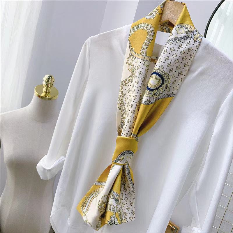 Silk Women&#039;s Professional Printing Long Scarves Multi-Color Scarf Korean Style Versatile Silk Satin Silk Scarves