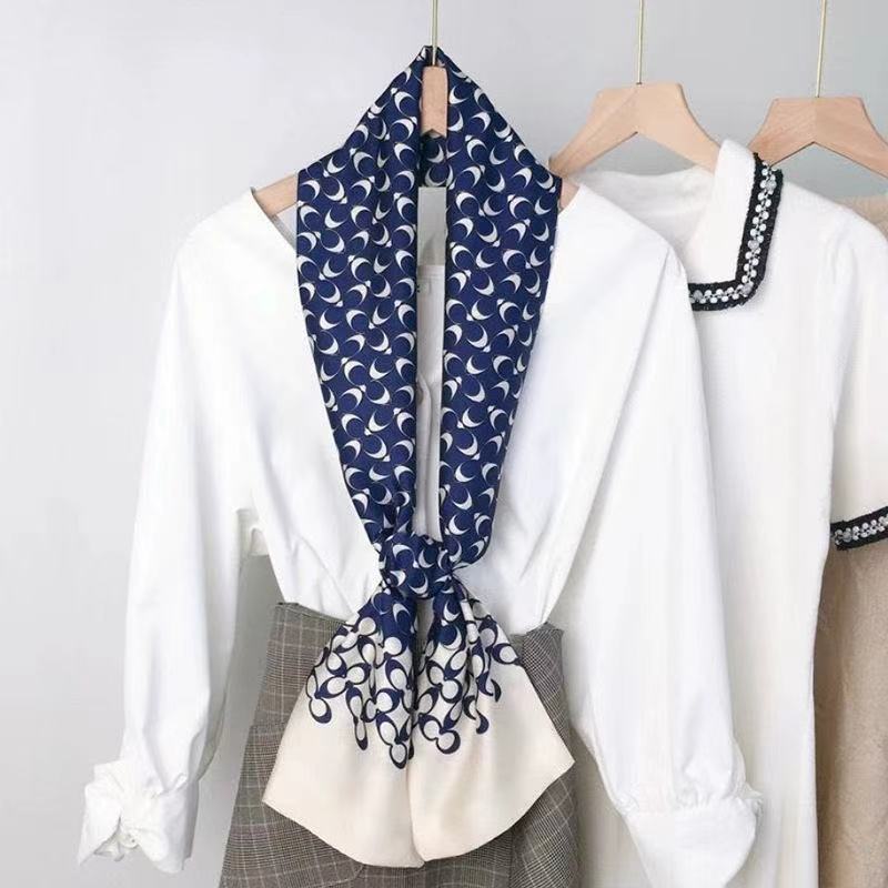Silk Women&#039;s Professional Printing Long Scarves Multi-Color Scarf Korean Style Versatile Silk Satin Silk Scarves