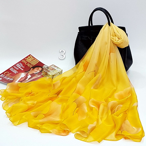 Spot Chiffon printing scarves Gingko Leaf Pattern Scarf Shawl summer women popular accessories manufacturers wholesale