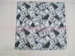 Trendy US dollar banknotes pattern printing and generous scarves U.S.dollar Bandana print large hand 
