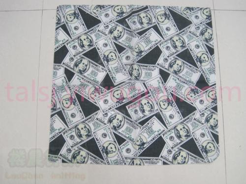 Trendy US dollar banknotes pattern printing and generous scarves U.S.dollar Bandana print large hand 