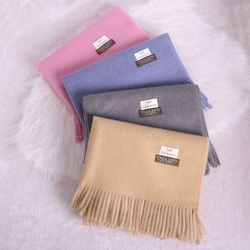 Thorn  Ladies New Autumn and Winter Warm Korean Style Monochrome Tassel Artificial Cashmere Scarf Cashmere Scarves