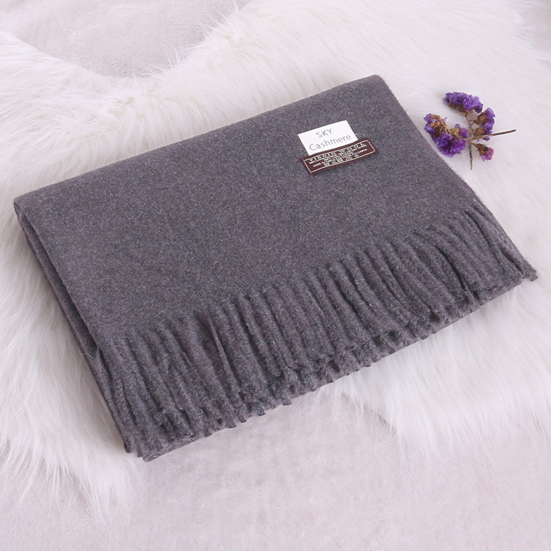 Thorn  Ladies New Autumn and Winter Warm Korean Style Monochrome Tassel Artificial Cashmere Scarf Cashmere Scarves
