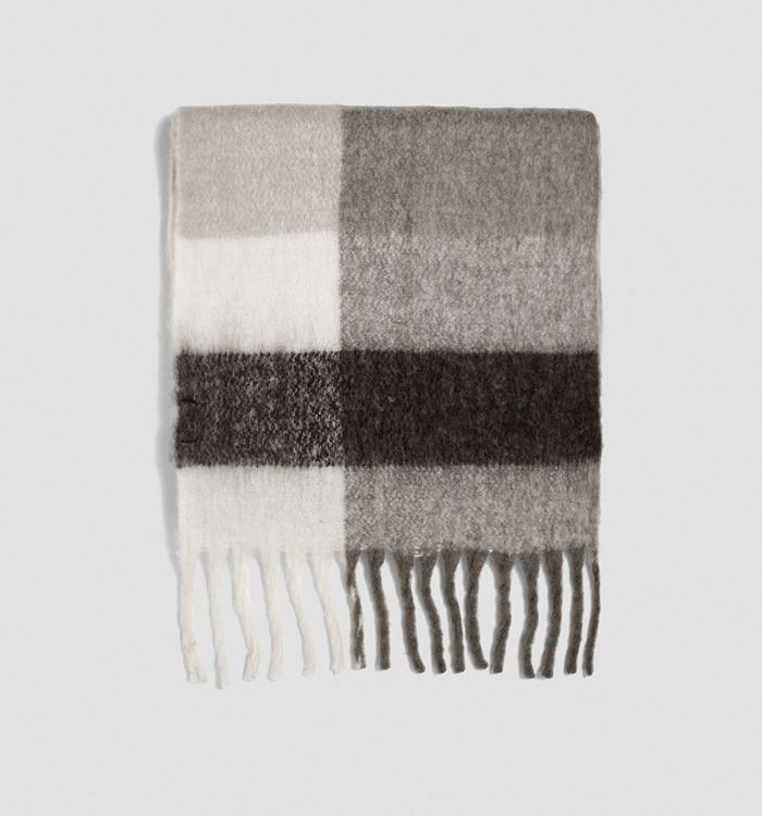 European  Z  Autumn and Winter Scarf Thick Plaid Long Fringe Cashmere Scarf Super Long Cashmere Talma Cashmere Scarves