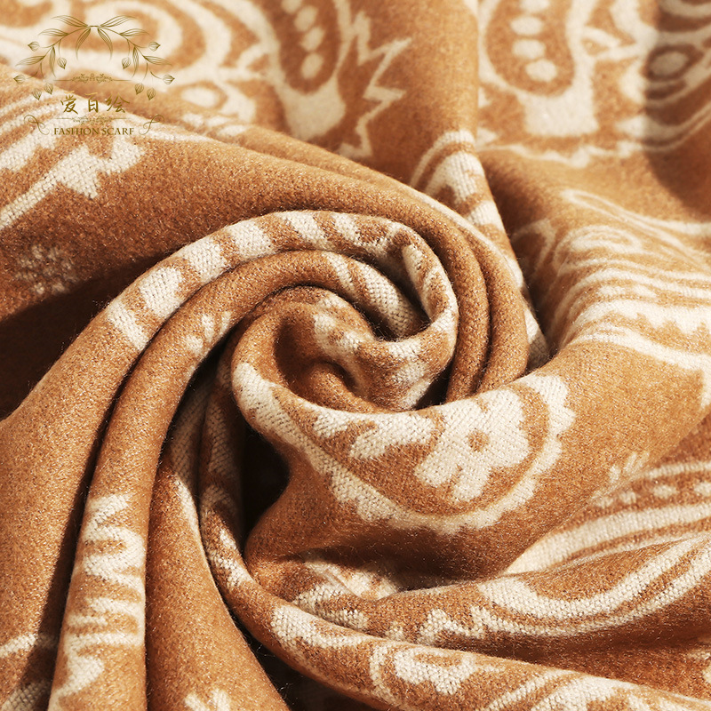 New Thickened Cashmere Scarf Winter Big Cashew Short Beard Scarf Quality High-End Warm Gift New Scarf Cashmere Scarves