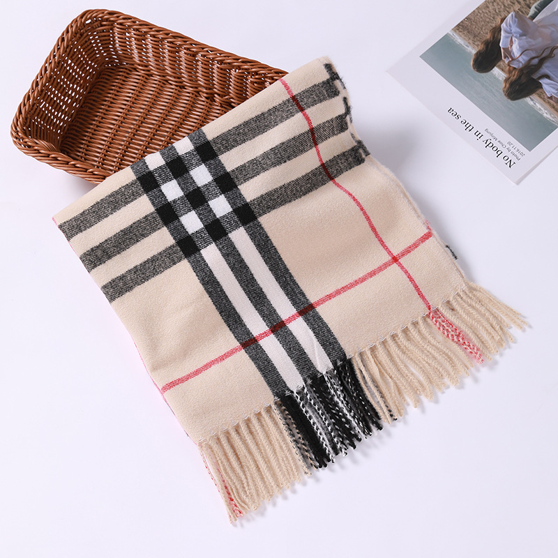   Plaid Scarf Women&#039;s Autumn and Winter Boutique Scarf Fashion Tassel Warm Artificial Cashmere Scarf Cashmere Scarves