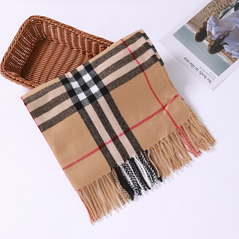   Plaid Scarf Women&#039;s Autumn and Winter Boutique Scarf Fashion Tassel Warm Artificial Cashmere Scarf Cashmere Scarves