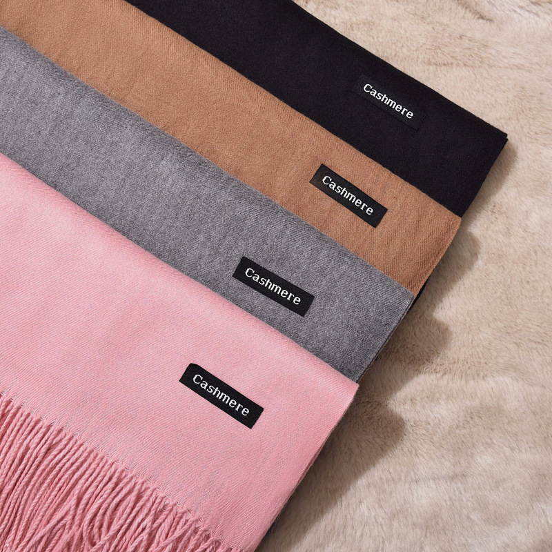 Women&#039;s    Embroidery Artificial Cashmere Scarf Long Student Autumn and Winter Double-Sided Shawl Scarf Cashmere Scarves