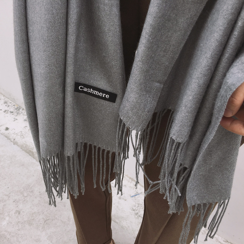 Women&#039;s    Embroidery Artificial Cashmere Scarf Long Student Autumn and Winter Double-Sided Shawl Scarf Cashmere Scarves