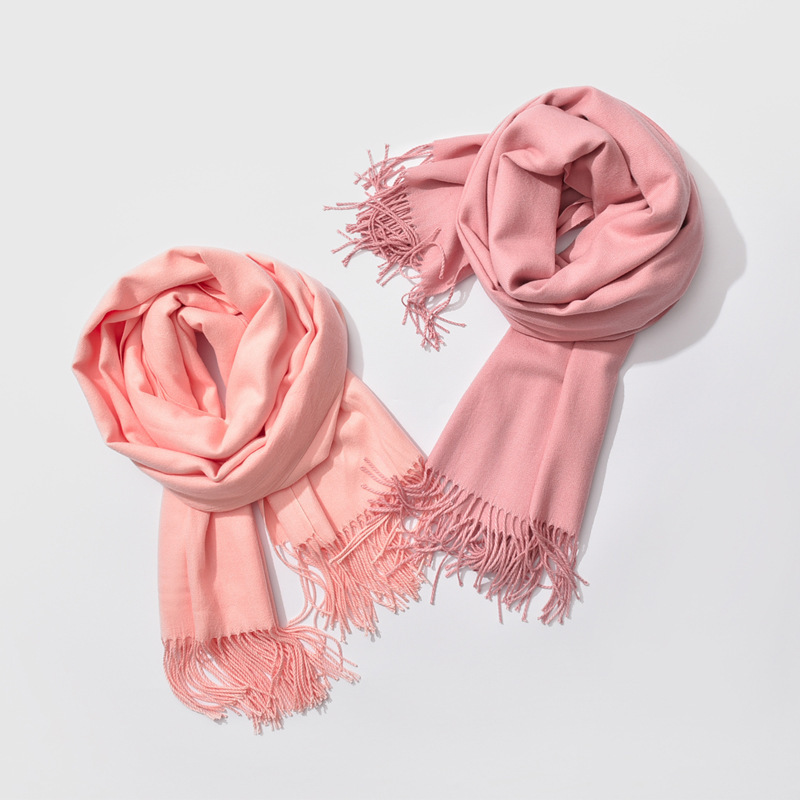 Women&#039;s    Embroidery Artificial Cashmere Scarf Long Student Autumn and Winter Double-Sided Shawl Scarf Cashmere Scarves