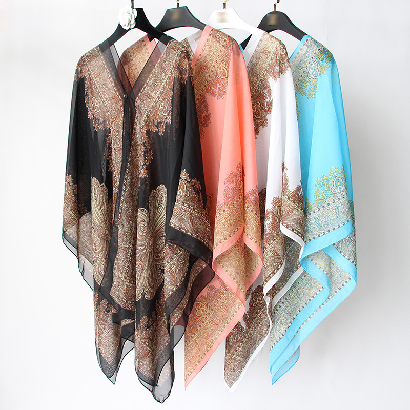 Multi-Functional Magic Chiffon Shawl Women&#039;s Sun Protection Super Long Beach Towel Scarf All-Matching Chiffon Scarves