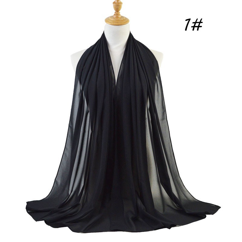 Pearl Chiffon Bubble Monochrome Bubble Towel Scarf Fashion Scarf Women&#039;s Soft Scarf Long Scarf Scarf Chiffon Scarves