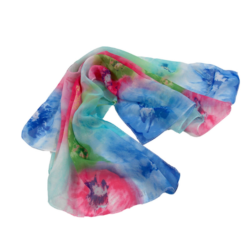 New Square Scarf Pastoral Scarf 60cm Chiffon All-Match Scarf Small Scarf Headcloth Factory Wholesale Printing Scarves