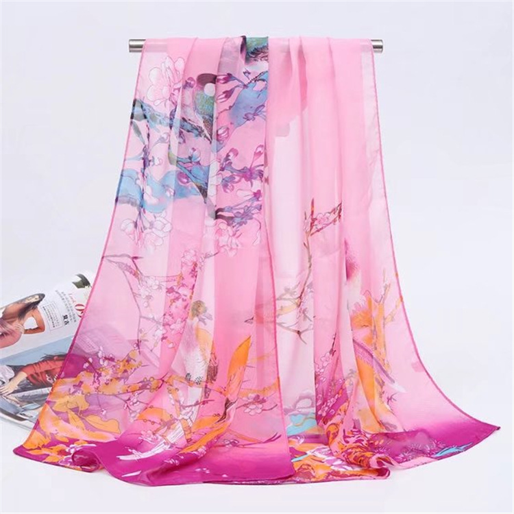 Spring and Autumn New Magpie Spring Women&#039;s Chiffon Long Scarves Wholesale Small Gauze Kerchief Scarf Gift Gift Factory Direct Sales