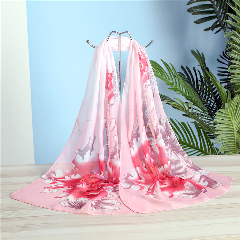 Spring and Autumn New Magpie Spring Women&#039;s Chiffon Long Scarves Wholesale Small Gauze Kerchief Scarf Gift Gift Factory Direct Sales