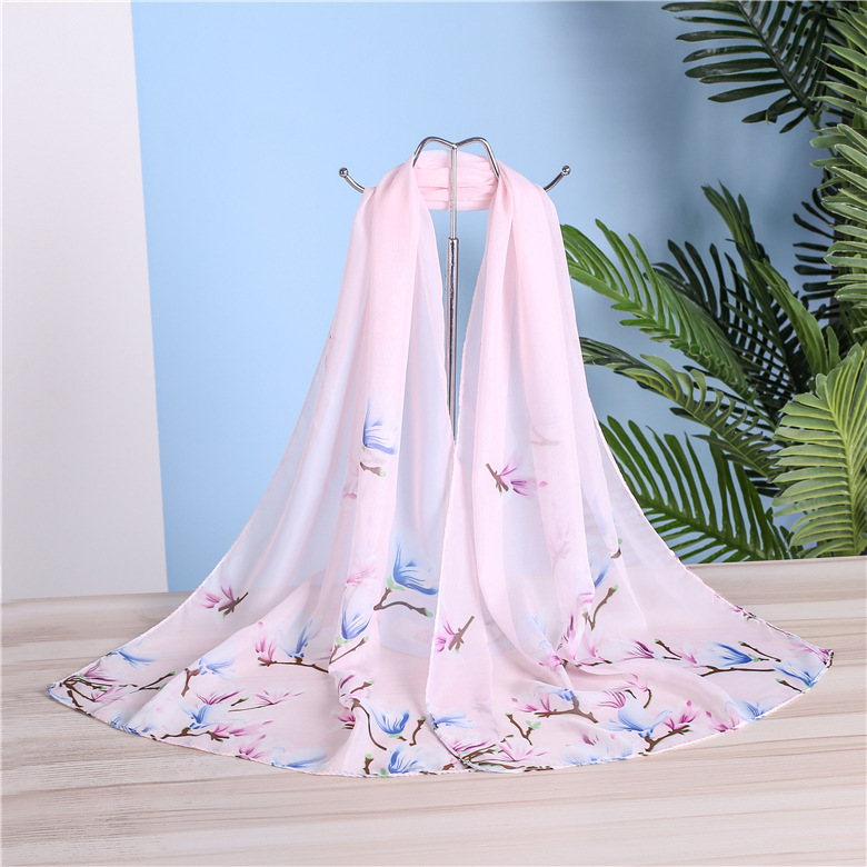 Spring and Autumn New Magpie Spring Women&#039;s Chiffon Long Scarves Wholesale Small Gauze Kerchief Scarf Gift Gift Factory Direct Sales