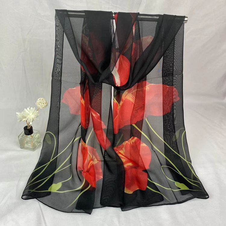 Style Chiffon Scarf Women&#039;s Printing Decoration All-Matching Long Scarf Beach Towel Gift Wholesale Printing Scarves