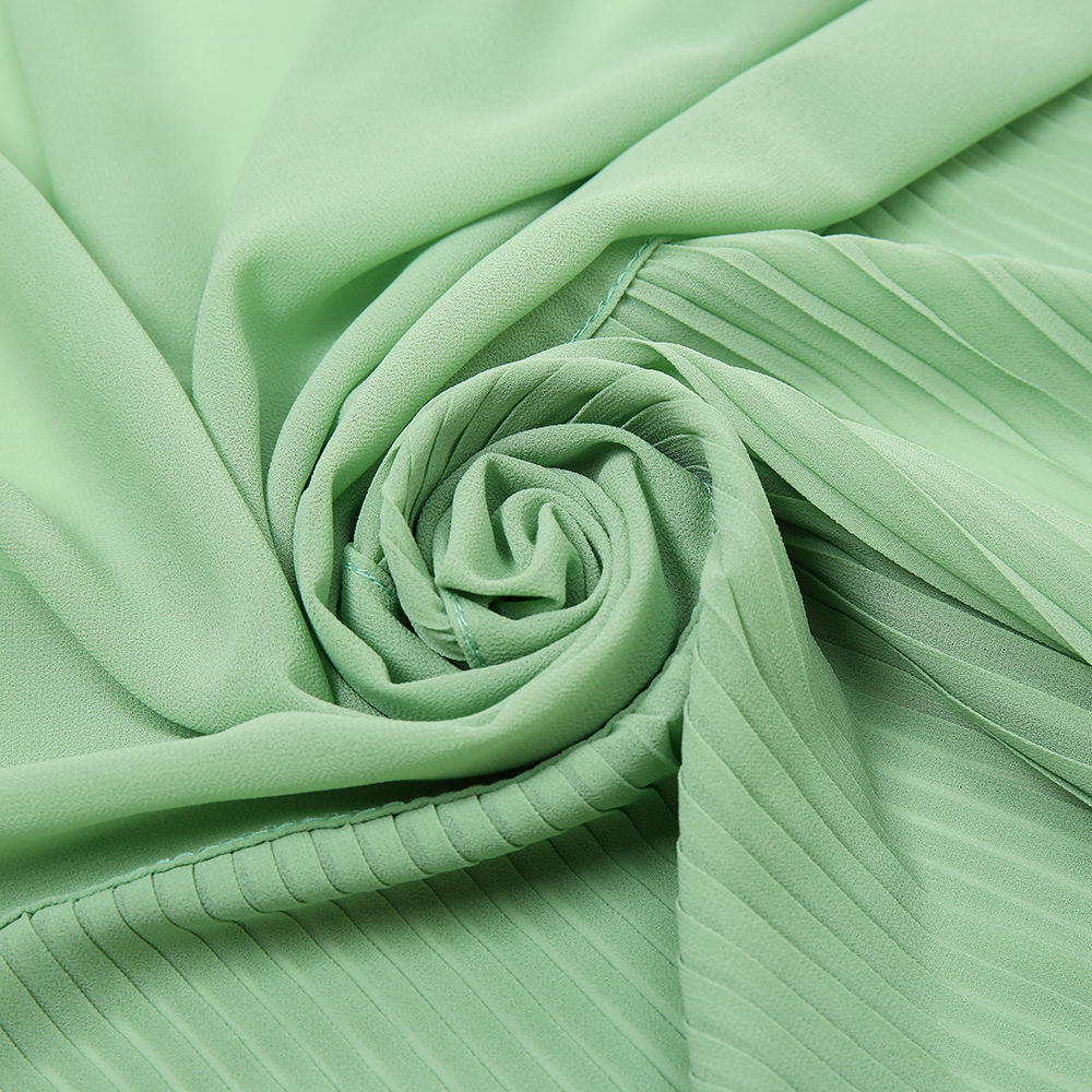 Pleated Stitching Solid Color Scarf Long Scarf Cross-Border Monochrome Fashion Crumpled Headcloth Chiffon Scarves
