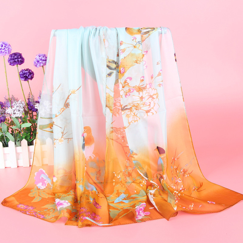 Spring and Autumn Scarf Wholesale Small Gauze Kerchief Shawl Scarf Women&#039;s Gift Factory Wholesale Chiffon Scarves