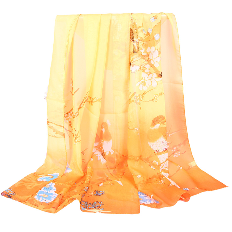 Spring and Autumn Scarf Wholesale Small Gauze Kerchief Shawl Scarf Women&#039;s Gift Factory Wholesale Chiffon Scarves