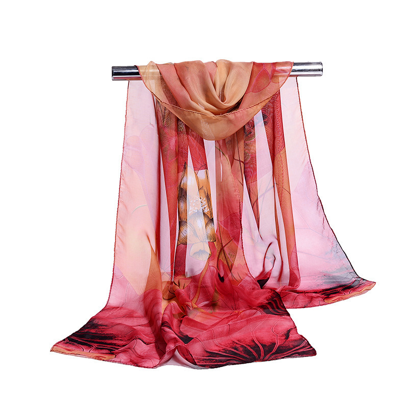 Scarf Women&#039;s Fashionable Lightweight Long Printed All-Matching Sunscreen Shawl Scarf Scarf Fine Gifts Chiffon Scarves