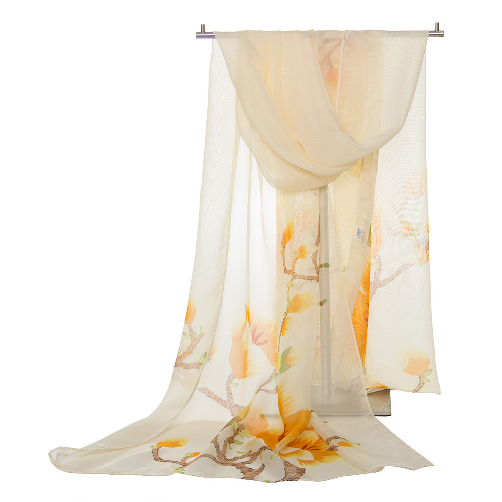  Scarf Women&#039;s Fashionable Lightweight Long Printed All-Matching Sunscreen Shawl Scarf Scarf Fine Gifts Chiffon Scarves