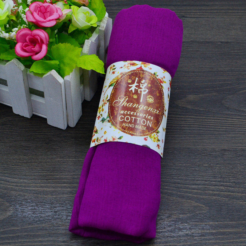 Winter Red Cotton and Linen Scarf Solid Color Air Conditioning Multifunctional Warm Shawl Cotton Linen Scarves