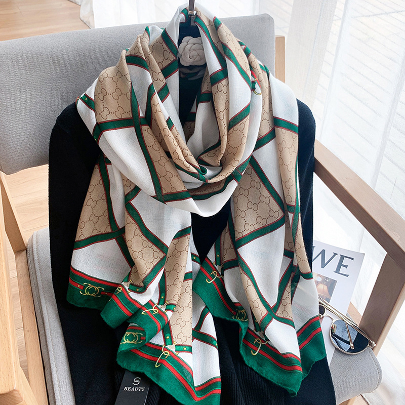 Women &#039;S Long Houndstooth Cotton And Linen Scarf, Vacation Sun Protection Long Scarves Scarf Shawl