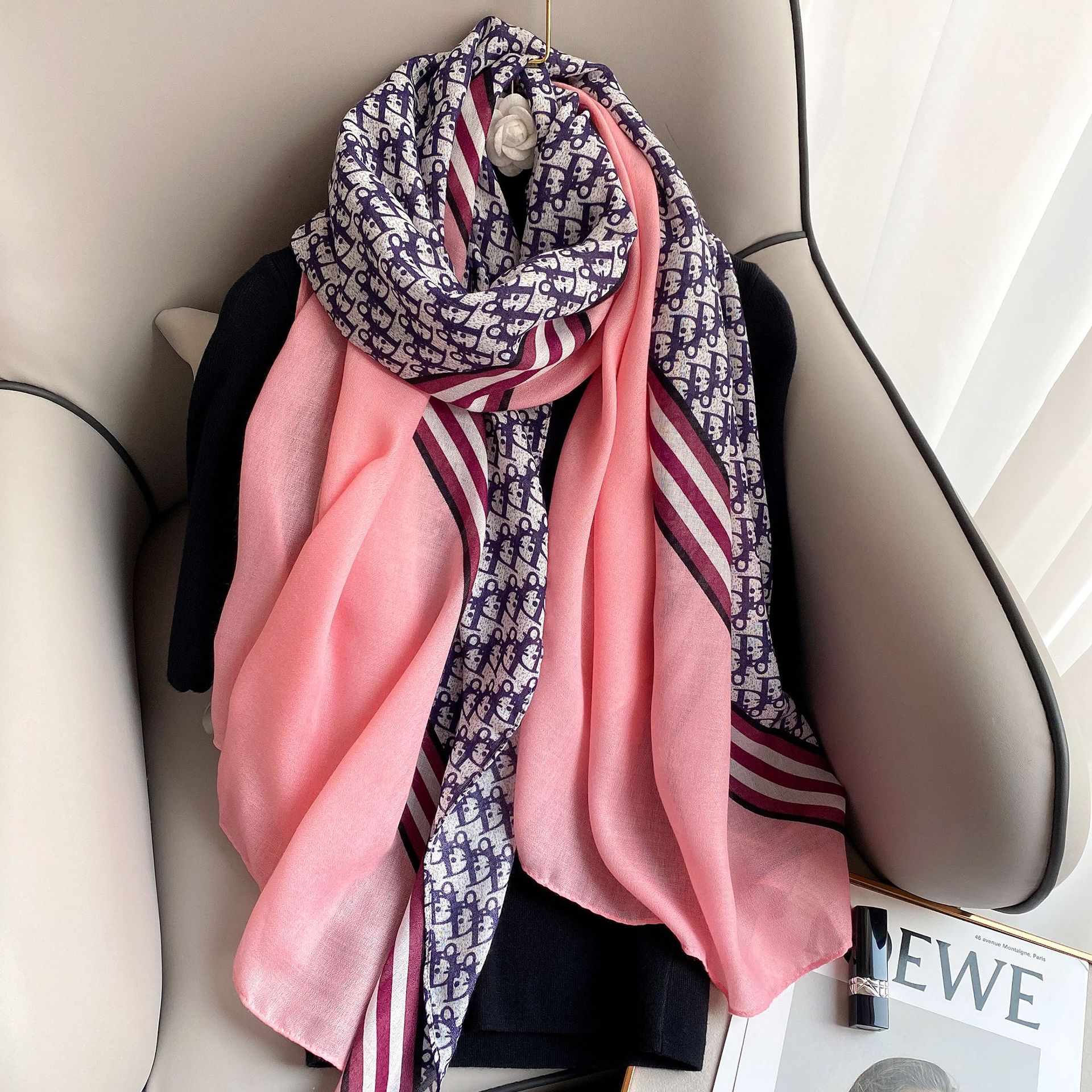 Cotton and Linen Scarf Spring, Autumn and Winter Fashionable Shawl Outer Match Women&#039;s Thin Four Seasons Dual-Use Long Scarves Korean Style