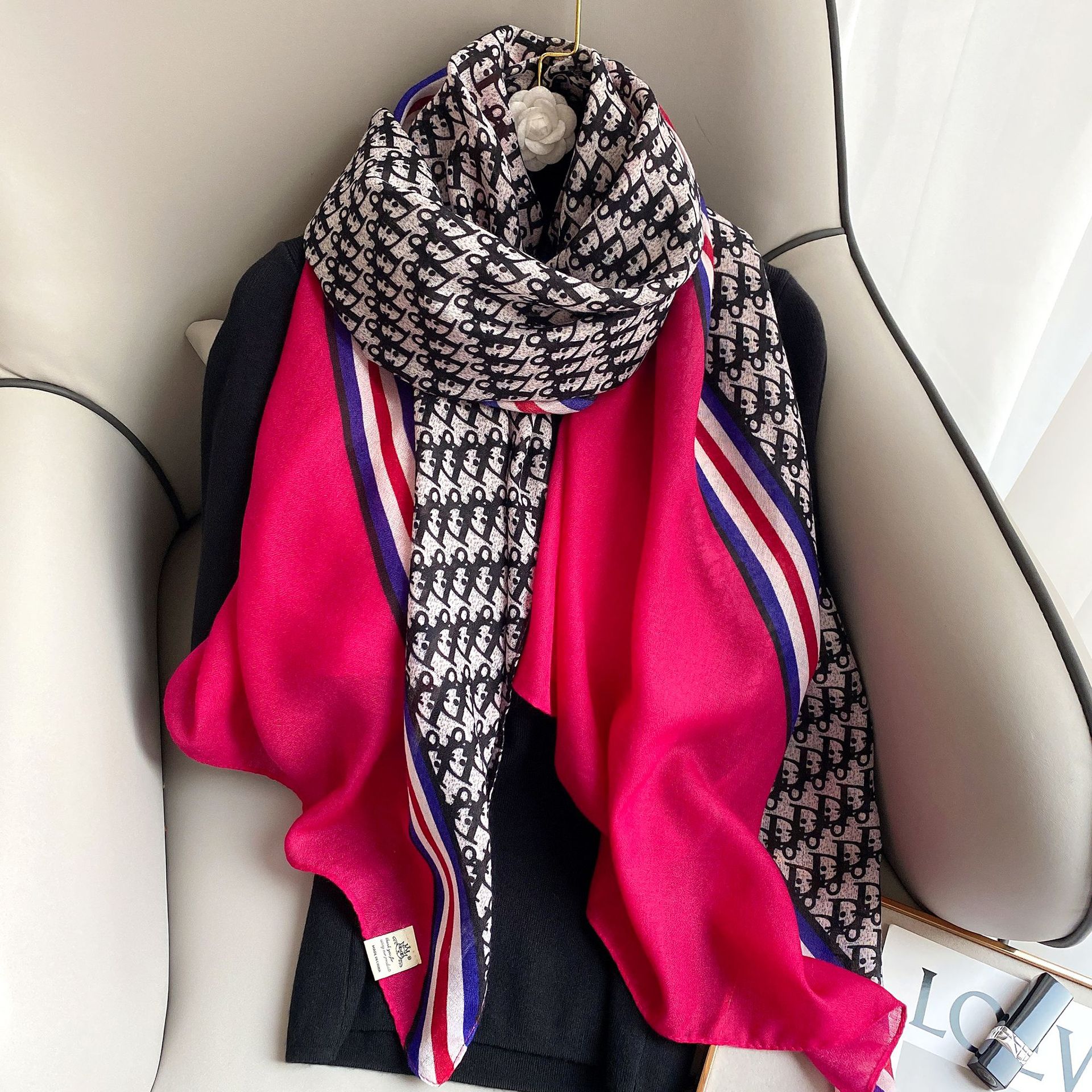 Cotton and Linen Scarf Spring, Autumn and Winter Fashionable Shawl Outer Match Women&#039;s Thin Four Seasons Dual-Use Long Scarves Korean Style