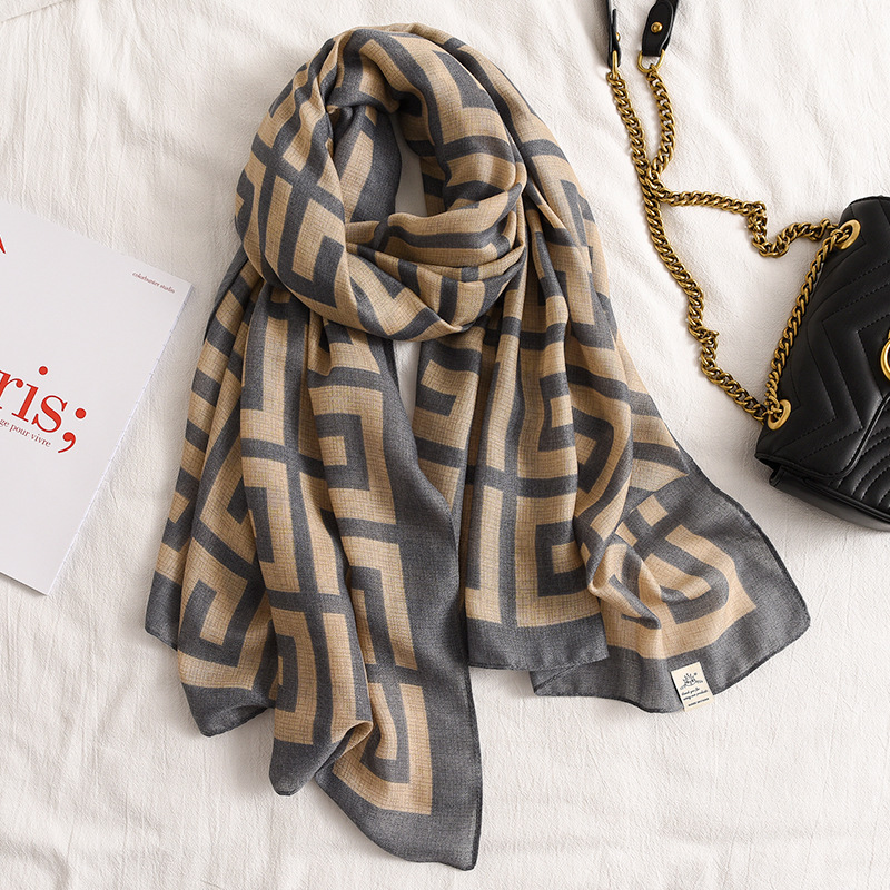 Summer Sunscreen Scarf Cotton and Linen Beach Towel Large Size Scarf Air Conditioning Shawl Scarf Cotton Linen Scarves