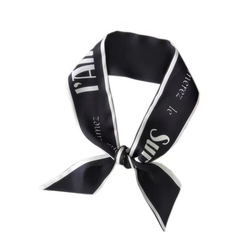 Ribbon Scarves Scarf Hair Band Female Arm Bag Ribbon French Spring and Autumn Suit Oblique Scarf Headdress