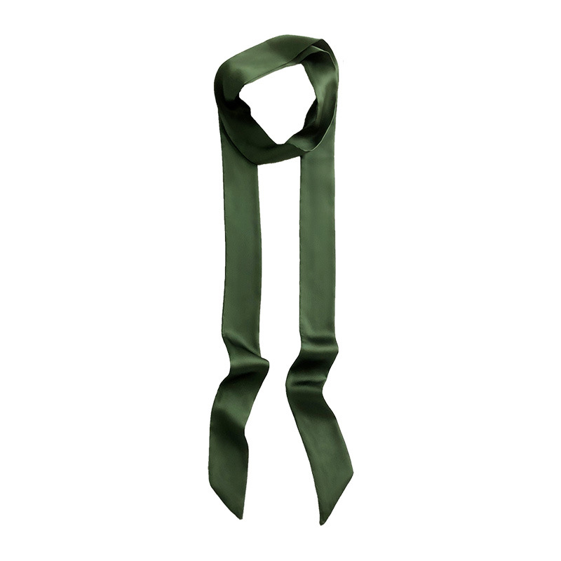 Solid Color Slim and Narrow Silk Scarf Ribbon Tie Bag Handle Scarves Hair Tie Small Silk Ribbon Decorative Scarf Hair Band Scarf